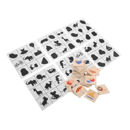 BESTonZON Holzpuzzle-Spielzeug Für Das Vorschullernen, Lustiges Tierschatten-zuordnungsspiel Für Kinder Zur Verbesserung Der Beobachtung Und des Logischen Denkens von BESTonZON