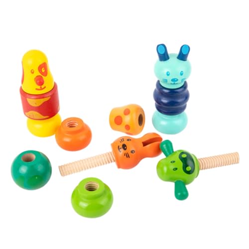 BESTonZON Holzschrauben Baukastenspiel für Teiliges Fördert Hand Augen Koordination Konzentration und Frühkindliche Bildung Vielseitiges Steckspielzeug für Motorische Entwicklung von BESTonZON