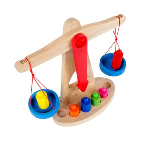 BESTonZON Holzspielzeug Balkenwaage Balance für Lernspielzeug mit Glatter Oberfläche und Hebelprinzip für Frühe Bildung Rechnen und Kognitiven Fähigkeiten von BESTonZON
