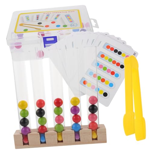 BESTonZON Holzspielzeug Motorikspielzeug für Buntes Montessori Lernspielzeug zur Hand Auge Koordination Feinmotorik Training Pädagogisches Steckspiel für Kleinkinder Teiliges Clipsperlen von BESTonZON