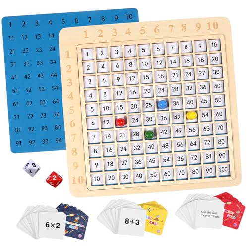 BESTonZON Holzspielzeug Set für Frühkindliche mit Zahlen Farben Multiplikation und Addition Kognitives Lernspiel für Montessori Inspiriertes Sicheres Holzmaterial Geburtstagsgeschenk von BESTonZON