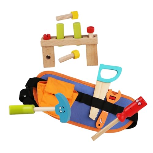 BESTonZON Holzwerkzeug Spielset mit Hüfttasche für Realistisches Reparatur Fördert Kognitive Fähigkeiten und Motorisches Geschick Sicher Glatte Oberfläche Pädagogisches Rollenspielzeug für BESTonZON Holzwerkzeug Spielset mit Hüfttasche für Realistisches Reparatur Fördert Kognitive Fähigkeiten und Motorisches Geschick Sicher Glatte Oberfläche Pädagogisches Rollenspielzeug für von BESTonZON
