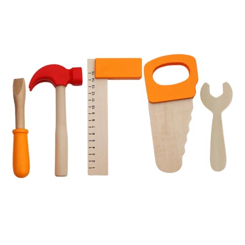 BESTonZON Holzwerkzeug Teilig mit Hammer Schraubenzieher Winkel Schraubenschlüssel und Säge Pädagogisches Simulation Werkzeug zur Frühkindlichen und Eltern Junge Mädchen Interaktion von BESTonZON