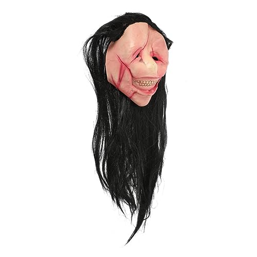 BESTonZON Halloween Dämonenmaske Mit Langen Haaren Gruselige Cosplay Maske Für Erwachsene Für Halloween-partys Kostümpartys Und Maskeraden von BESTonZON