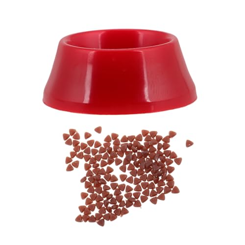 BESTonZON Hundenapf-Modell puppenhaus deko Haustier Mini-Spielzeughaus Bausatz Spielzeughaus Puppenhaus-Hundefutternapf Puppenhaus-Tierfutternapf Plastik rot von BESTonZON