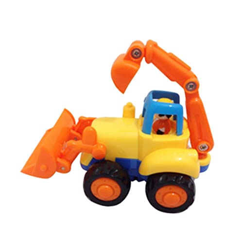 BESTonZON Inertia Spielzeugauto Für Ingenieurfahrzeug Mit Reibungsantrieb Lernspielzeug Für Kleinkinder Traktor/Bulldozer/Kipper/Zementmischer Zufällige Auswahl von BESTonZON