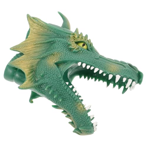 BESTonZON Interaktive Dinosaurier Handpuppe aus Weichem Gummi Realistische Handpuppe für Rollenspiele und Geschichten Kindgerechtes für Kreative Eltern Junge Mädchen Interaktion Grün von BESTonZON