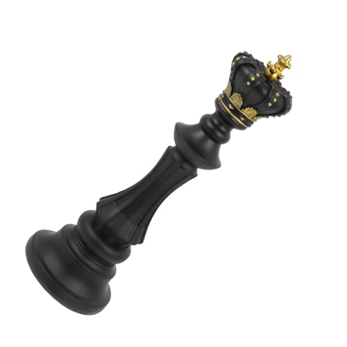BESTonZON Internationales Schachfigur Deko Resin König Mittelgroß Schwarz Edle Harz Skulptur als Wohnaccessoire Langlebige Handgefertigte Schachstatue als Geschenk für Schachspieler und von BESTonZON