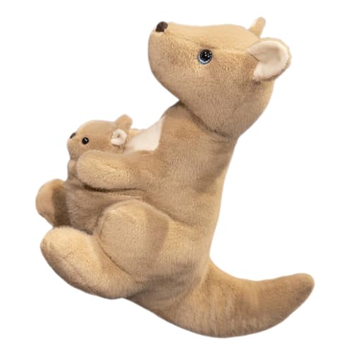 BESTonZON Känguru Plüschtier Gefüllt Für Weiche Tierpuppe Kleines Känguru Plüsch Känguru Känguru Mutter Und Plüschtiere Pp Baumwolle Khaki von BESTonZON