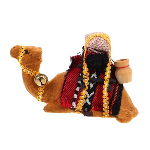 BESTonZON Kamelmodell Tierdekor Desktop-statuen Kamelfigur Ornament Kamel-schreibtischstatue Kamele- Kamelstatue Tierische Dekorationen Kamelfigur Realistisch Heimdekorationen Stoff von BESTonZON
