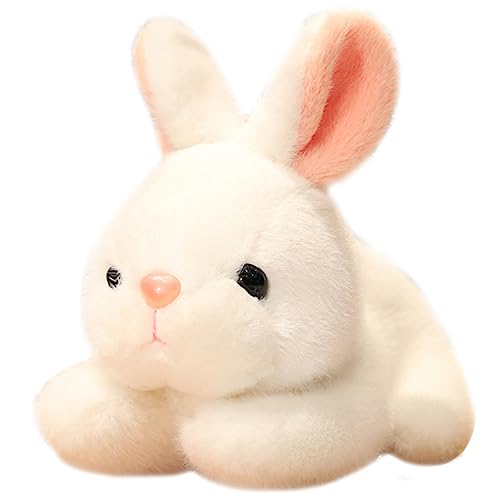 BESTonZON Kaninchen-Plüsch-Puppe Hase Plüschpuppe Kaninchen Jahr Puppe Geburtstag Karikatur Mädchen Kuscheltier hasenpuppe Kaninchenpuppe Stoffhasen PP Baumwolle Weiß von BESTonZON