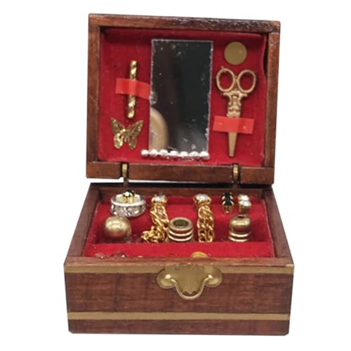 BESTonZON Kasten Dressing-schmuck-Box Mini-schatztruhe Mini-hausspielzeug Für Puppenhaus Möbel Birke BESTonZON Kasten Dressing-schmuck-Box Mini-schatztruhe Mini-hausspielzeug Für Puppenhaus Möbel Birke von BESTonZON