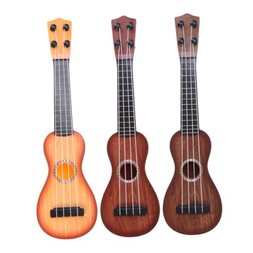 BESTonZON Kindergitarre Ukulele aus Holz Kleine Authentisches Design mit Vier Saiten Langlebig Pädagogisches Musikinstrument für Mädchen und Jungen Lernspielzeug von BESTonZON