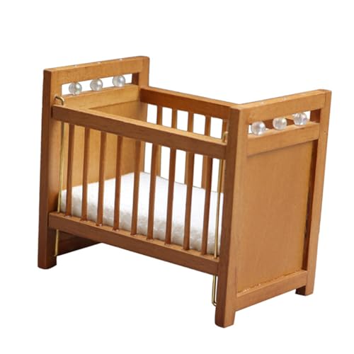 BESTonZON Kinderzimmer Kinderbett bettzeug betteinlagen cot Bed miniaturhaus babybetten Miniaturmöbel für Minibett mit Matratze Mini-Hausschmuck Mini-Babybett Holz BESTonZON Kinderzimmer Kinderbett bettzeug betteinlagen cot Bed miniaturhaus babybetten Miniaturmöbel für Minibett mit Matratze Mini-Hausschmuck Mini-Babybett Holz von BESTonZON