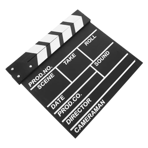 BESTonZON Klappbrett Größere Szenenklappe Filmklappe Geschnittene Action Szene Filmbrett Klappbrett Zum Nähen Von Klappbrettern Klappbrett Klappbrett Requisite Aus Holz Schwarz von BESTonZON