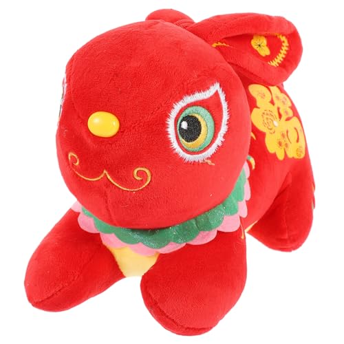 BESTonZON Kleine Hasenpuppe Neujahr Frühlingsfest-Kaninchen-anhänger Sternzeichen Hase Anhänger 2023 Jahre Hasenpuppe Geschmeidige Hasenpuppe Kaninchenanhänger Rot Polyester von BESTonZON