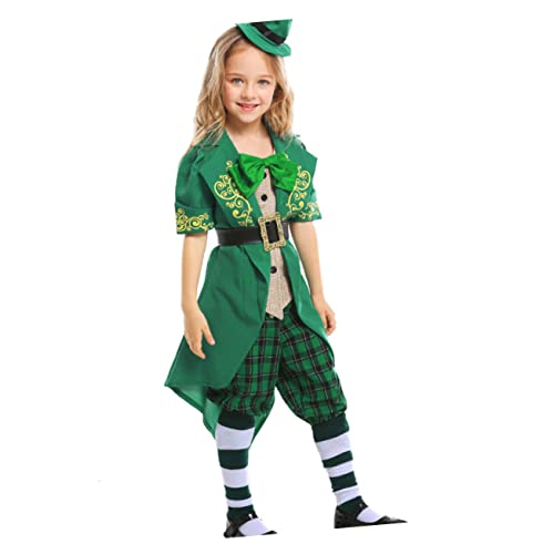 BESTonZON Kobold Kostüm St. Patrick's Day-Outfit St Patrick's Day Kleidung St Patrick's Day Anzug für ausgefallene Klamotten ausstatten Kobold Hut Hosenanzug Green BESTonZON Kobold Kostüm St. Patrick's Day-Outfit St Patrick's Day Kleidung St Patrick's Day Anzug für ausgefallene Klamotten ausstatten Kobold Hut Hosenanzug Green von BESTonZON