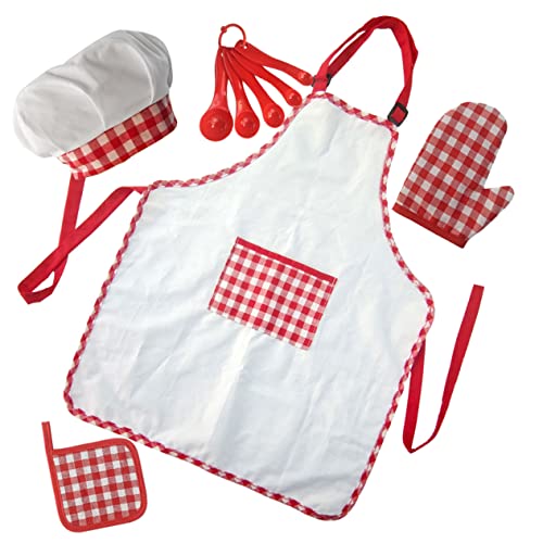 BESTonZON Kochset für Teiliges Back und Kochoutfit mit Schürze für Rollenspiele der Küche für Kleine und Waschbar und Funktional Perfektes für Mädchen und Jungen BESTonZON Kochset für Teiliges Back und Kochoutfit mit Schürze für Rollenspiele der Küche für Kleine und Waschbar und Funktional Perfektes für Mädchen und Jungen von BESTonZON