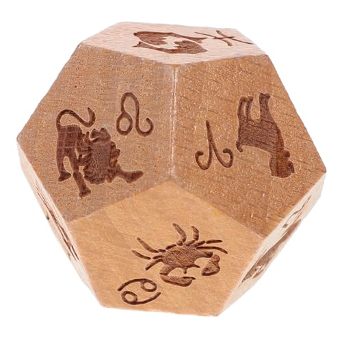 BESTonZON Konstellationswürfel Spielwürfel Aus Holz Tischbrettspiel Würfel Spielwürfel Requisiten Weissagungswürfel Kleine Würfel-Requisiten Mehrseitige Würfel Würfelblock Holzwürfel Hölzern von BESTonZON