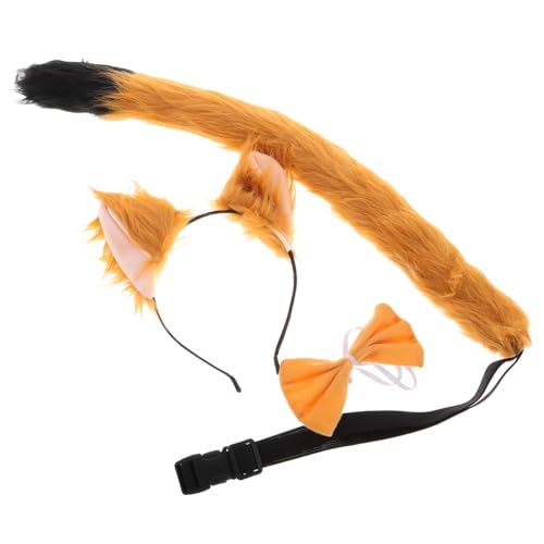 BESTonZON Kopfbedeckung Stirnbänder Fuchs Stirnband Tierohren Haarband Kostüm Tierohren Fuchsohren Halloween Headset Prop Flauschige Ohren Kunstfell Stirnband Cosplay Kostüme Fuchsstoff von BESTonZON