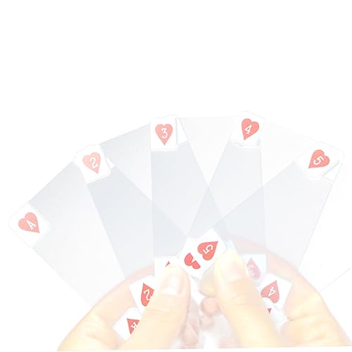 BESTonZON Kreative Transparente wasserdichte Pokerkarten aus Kunststoff Flexibles Kratzfestes für Spiele für Familie und Freunde Langlebige Spielkarten für Erwachsene BESTonZON Kreative Transparente wasserdichte Pokerkarten aus Kunststoff Flexibles Kratzfestes für Spiele für Familie und Freunde Langlebige Spielkarten für Erwachsene von BESTonZON
