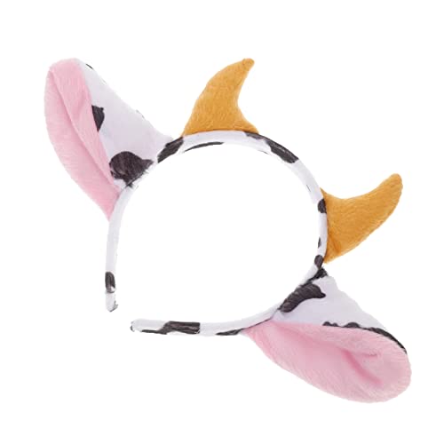BESTonZON Tier-stirnband Mit Milchkuhororen Und Hörnern Modisches Haar-accessoire Für Jungen Mädchen Und Erwachsene von BESTonZON