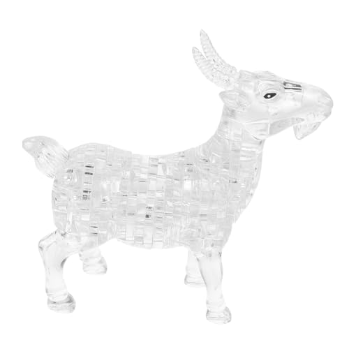 BESTonZON Kristall Puzzle Ziege Weiß Selbstmontierbares Tier Deko Ornament aus Kreatives DIY für Familie und Umweltfreundlich und Stilvoll von BESTonZON