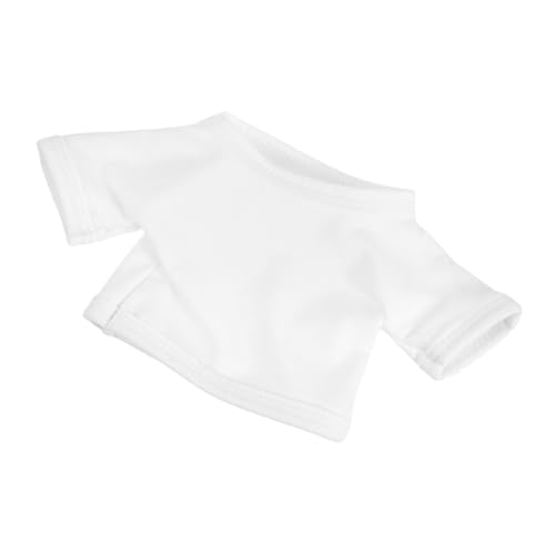 BESTonZON Kuscheliges Stoffbär Kleidungsset Weiß Kurzarm Wechselbares Puppenkostüm für Plüschtiere Einfach Ausziehbar Modisch Minimalistisch für Alltag und Festlichkeiten von BESTonZON