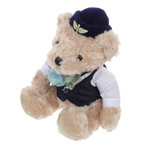 BESTonZON Kuscheltier Bärenpuppe Pilotenuniform Dekorative Plüschfigur für für Besondere Anlässe und Kreative Rollenspiele für Innendekoration von BESTonZON