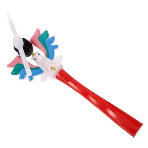BESTonZON LED Leuchtstab Farbiger Drehfunktion und Musik Elektrisch Betriebener Lichtstab für Kindergeburtstag Partys Hochzeiten mit Roter Griff ohne Batterien Leuchtendes für Mädchen von BESTonZON