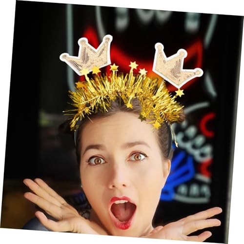 BESTonZON Leichtes Goldfarbenes Kronen Haarband mit Glitzerelementen Komfortabel und Vielseitig für Neujahrsfeiern Geburtstage Hochzeiten und Festliche Partys Strahlender Kopfschmuck für von BESTonZON