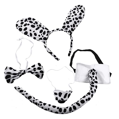 BESTonZON Leichtes Hundekostüm Zubehör Set mit Hundeohren Haarreif Falscher Nase und Fliege Kuscheliges Tierkostüm für Halloween Cosplay Geburtstagsfeiern und Partyspaß von BESTonZON