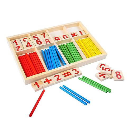 BESTonZON Holz Rechenstäbe Abakus Spielzeug für Jungen und Mädchen Zum Frühen Mathematiklernen Spielzeug für Jungen und Mädchen Zur Intelligenzentwicklung von BESTonZON