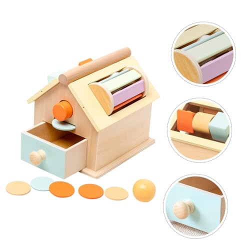 BESTonZON Lernspielzeug Holz Ballwurf Münzbox Montessori Motorikspielzeug Ab Jahr für Feinmotorik Hand Auge koordination Farbenerkennung und Konzentration von BESTonZON