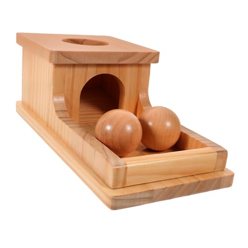 BESTonZON Lernspielzeug Holz Ballwurfbox Montessori Motorikspielzeug für Junge Mädchen Fördert Hand Auge Koordination Feinmotorik Logisches Sichere Glatte Oberfläche für Kleinkinder von BESTonZON
