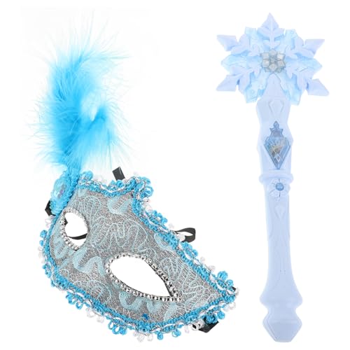 BESTonZON Leuchten Schneeflockenstab Mit LED Ideal Princess Wand Für Kinder Cosplay Accessoires Girls Birthday Party Gefälligkeiten Little Mermaid Accessoires Für Mädchen von BESTonZON