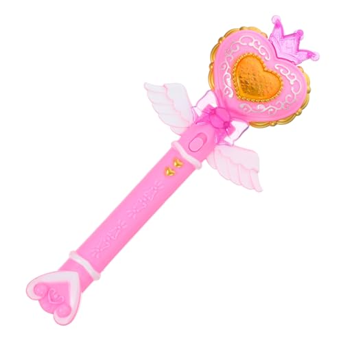 BESTonZON Leuchtender Prinzessinnen Zauberstab Mit Musik Herzförmiger Fairy Wand Für Mädchen Für Geburtstagsfeiern Und Bühnenaufführungen von BESTonZON