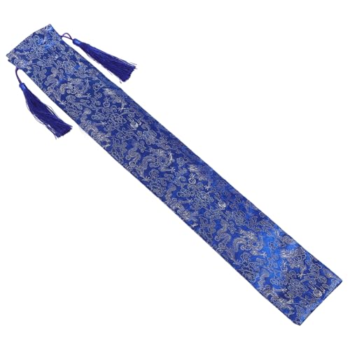 BESTonZON Lineal Aufbewahrungstasche Mahjong Zubehör Stoff Blau von BESTonZON