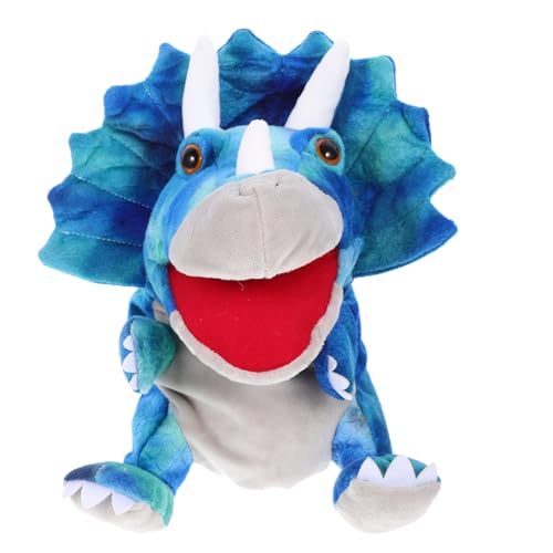 BESTonZON Lustige Dinosaurier Handpuppe aus Plüsch Interaktive Handpuppen für Jungen und Mädchen Fördert Kreativität Feinmotorik und Emotionalen Austausch Blau von BESTonZON