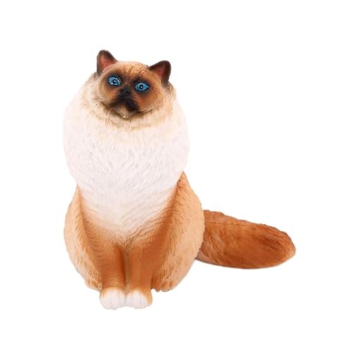 BESTonZON Marionetten-Katze-Ornament Katzenfiguren kognitives Modell der Katze Tierspielzeug Tiermodellfigur Kinderspielzeug Plastikspielzeug lebensechte Katzenfigur Yellow von BESTonZON