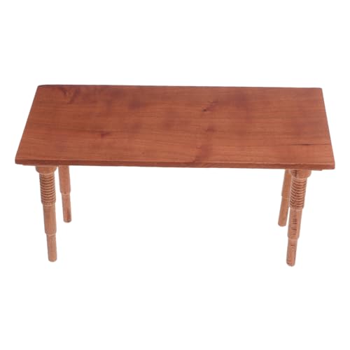 BESTonZON Maßstab Holz Esstisch aus Kirschholz Puppenhaus Möbel Esszimmer Tisch für Miniaturküche Spielhaus Zubehör BESTonZON Maßstab Holz Esstisch aus Kirschholz Puppenhaus Möbel Esszimmer Tisch für Miniaturküche Spielhaus Zubehör von BESTonZON