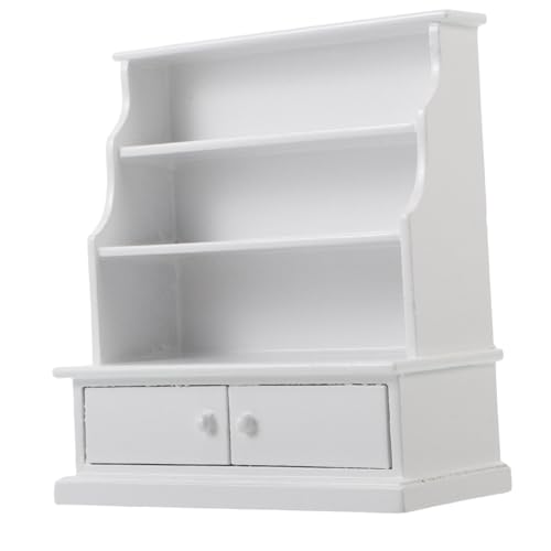 BESTonZON Miniatur-bücherregal Aus Holz Kleines Bücherregal Für Puppenhausmöbel Mini-puppenhausregal Im Maßstab Praktische Aufbewahrungseinheit Stabiles Mini-möbel von BESTonZON