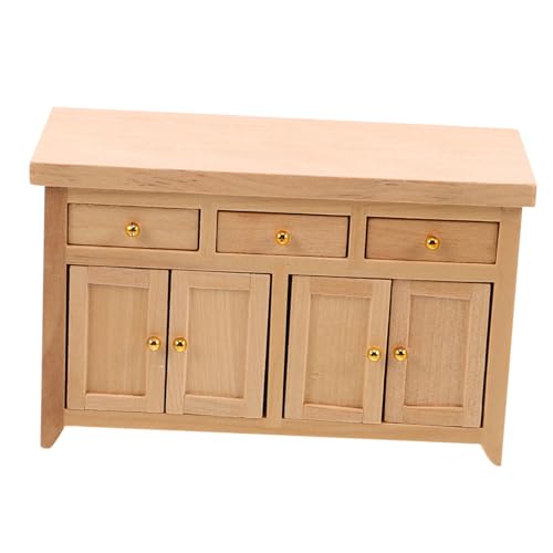 BESTonZON Miniaturküche Puppenhausmöbel Schubladenschrank Aus Holz Maßstab Puppenhaus Zubehör Miniaturmöbel Puppenhaus Zubehör Miniaturmöbel von BESTonZON