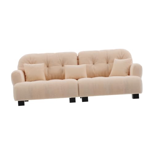BESTonZON Maßstab Plüschiges Langlebiges Puppenhaus Wohnzimmer Möbelstück Weiche Realistische Miniatur Couch für Kleine Puppen und Vielseitige Dekoration von BESTonZON