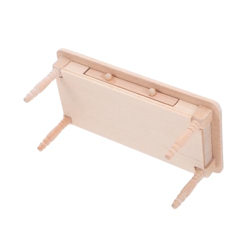 BESTonZON Maßstab Unfertiger Holztisch mit Schublade Funktional für DIY Bemalung und Aufbewahrung Zubehör von BESTonZON