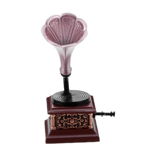 BESTonZON Maßstab Vintage Phonograph Modell Kleine Plattenspieler Figur Miniatur Puppenhaus Zubehör für Sammler von BESTonZON