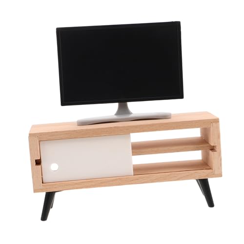BESTonZON Maßstab mit LCD Display Klarer Bildschirm Kunststoffmodell mit Stand Geeignet für Puppenhaus Wohnzimmer und Schlafzimmer Detailreiches Tv Requisit Zubehör von BESTonZON