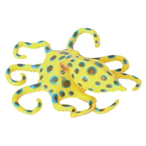 BESTonZON Meerestiermodell Tierfiguren Oktopus Plüsch Wendbarer Oktopus-Plüsch schlafzimmerdeko Octopus Toy gartendeko kleine Oktopusstatue kleine Oktopus-Dekoration Plastik Yellow von BESTonZON