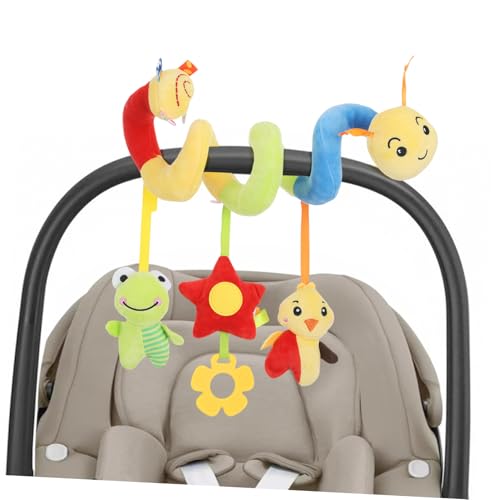 BESTonZON Mehrfunktionales Spielzeugspiral Weiches Baumwoll Material mit Knisterndem zur Sensorischen Stimulation Geeignet für Kinderwagen Kinderbett und Autositze für Monate Alte Junge von BESTonZON