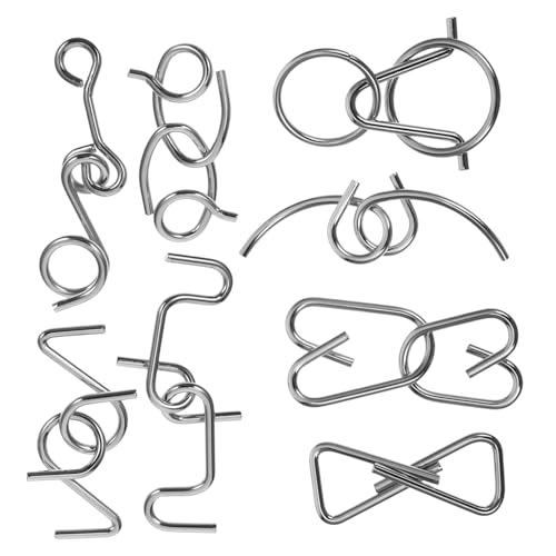 BESTonZON Metall Interlock Puzzle Teilig mit Unterschiedlichen Schwierigkeitsgraden Stabiles Eisenmaterial Intelligentes Logikspielzeug für Erwachsene Fördert Gehirn und Geduldsspiele von BESTonZON